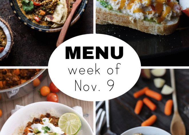 A November Weekly Dinner Menu (+snacks)
