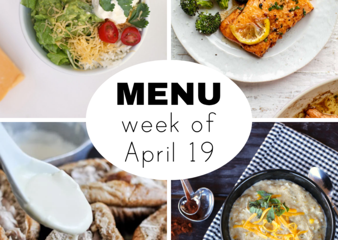 Weekly Dinner Menu for April 19